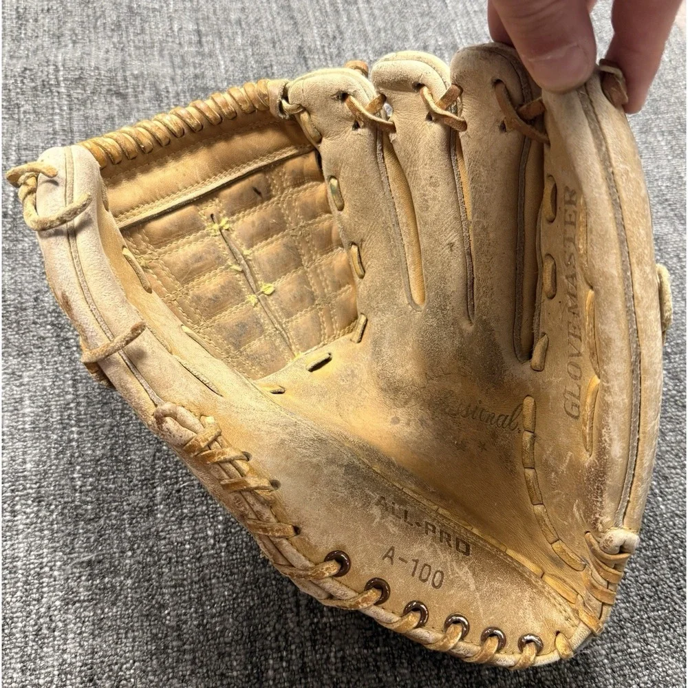 Vintage All-Pro A-100 Lite Weight Leather Baseball Glove RHT Brown